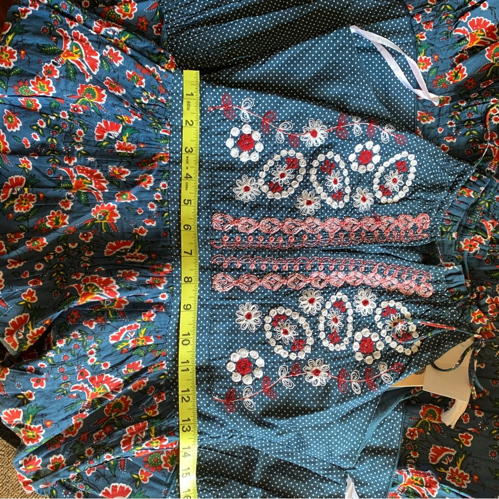 ANTHROPOLOGIE KOPAL embroidered dress Small floral print NWT new tiered halter - Picture 15 of 16